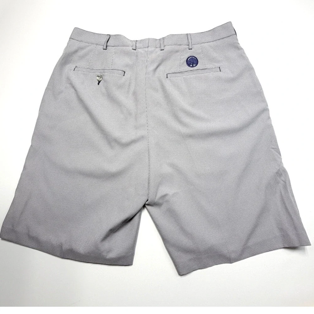 Donald Ross Mens Golf Shorts Size 34 Blue White Micro Houndstooth Performance